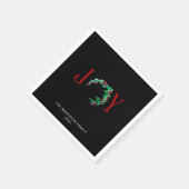 Joy Christmas Wreath Vakantie Waterverf Minimalist Servet (Hoek)