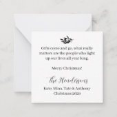 JOY Classic Merry Kerstmis BUDGET Note Kaart Notitiekaartje (Achterkant)