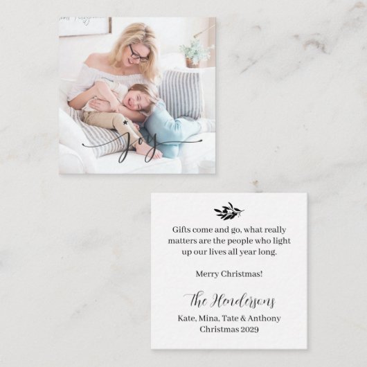 JOY Classic Merry Kerstmis BUDGET Note Kaart Notitiekaartje (Voorkant / Achterkant)