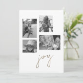 Joy Collage B/W Foto Platte Vakantie Kaart (Staand voorkant)