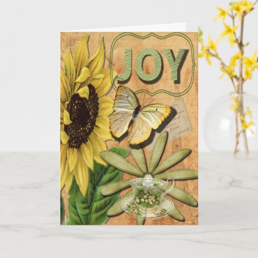 Joy Collage, word snel beter Kaart (Gele Bloem)