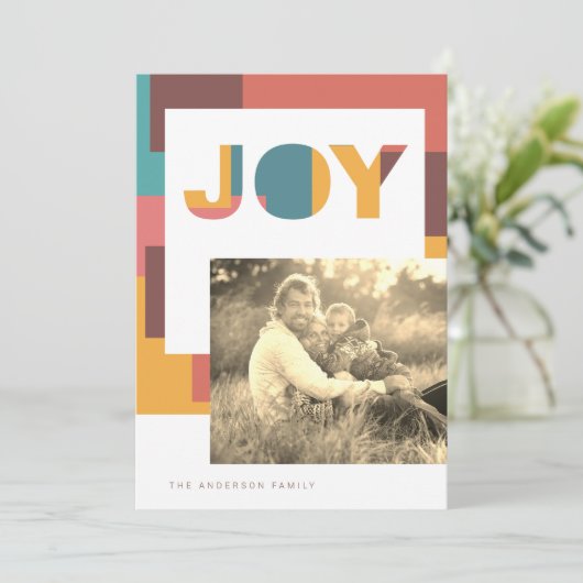 Joy Color Blocks Feestdagenkaart (Staand voorkant)