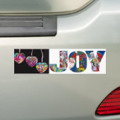 JOY COLORFUL MUSICAL CHRISTMAS ARTITY ORNAMENTEN BUMPERSTICKER (Op auto)