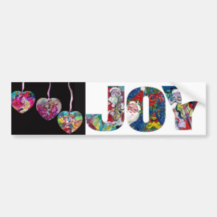 JOY COLORFUL MUSICAL CHRISTMAS ARTITY ORNAMENTEN BUMPERSTICKER
