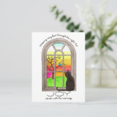 Joy Comes In De Ochtend Inspirerend Briefkaart (Staand voorkant)