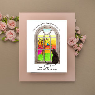 Joy Comes In De Ochtend Inspirerend Briefkaart