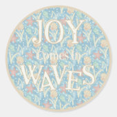 Joy Comes in Waves – Boho Beach Ronde Sticker (Voorkant)