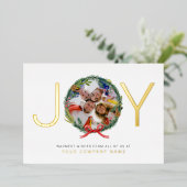 Joy Company Foto met kerstmis Folie Feestdagenkaart (Staand Voorkant)