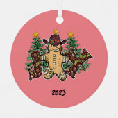 Joy Country Ginger Brood Man Kerstmis Metalen Ornament (Voorkant)