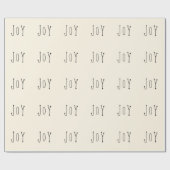 Joy Cream Beige Black Modern Fun Kerstfeestdag Cadeaupapier (Vlak)
