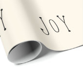 Joy Cream Beige Black Modern Fun Kerstfeestdag Cadeaupapier (Rol Hoek)