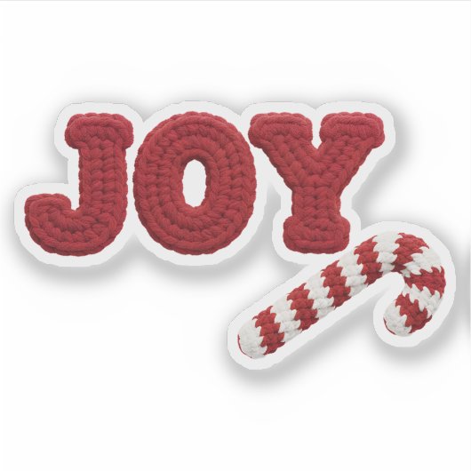 Joy Crochet Christmas  Sticker (Voorkant)