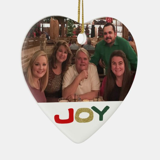 Joy Custom 2-side Family-fotokerstmis Keramisch Ornament (Rechts)
