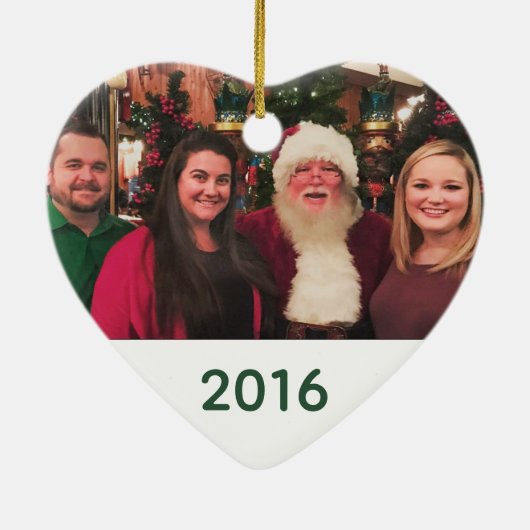 Joy Custom 2-side Family-fotokerstmis Keramisch Ornament (Achterkant)