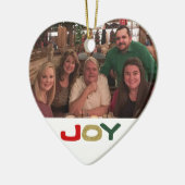 Joy Custom 2-side Family-fotokerstmis Keramisch Ornament (Links)