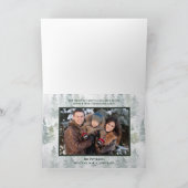 Joy Custom Family Foto Green Forest kerst Feestdagen Kaart (Binnen)