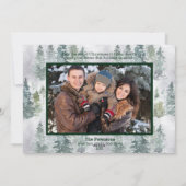Joy Custom Family Foto Green Forest kerst Feestdagenkaart (Achterkant)