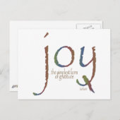 "Joy...de eenvoudigste vorm van dankbaarheid " Briefkaart (Voorkant / Achterkant)