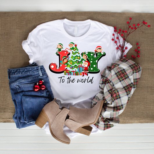 Joy De wereld Kerstmis T-shirt Elves Tree