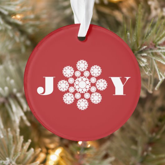 Joy Deco Flower Kerstmis Elegant Holiday Foto Ornament (Boom)