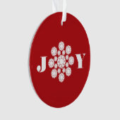 Joy Deco Flower Kerstmis Elegant Holiday Foto Ornament (voorkant)