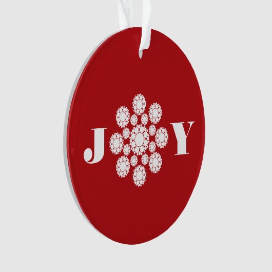 Joy Deco Flower Kerstmis Elegant Holiday Foto Ornament (voorkant)