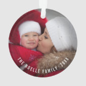 Joy Deco Flower Kerstmis Elegant Holiday Foto Ornament (achterkant)