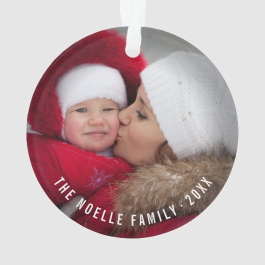 Joy Deco Flower Kerstmis Elegant Holiday Foto Ornament (achterkant)