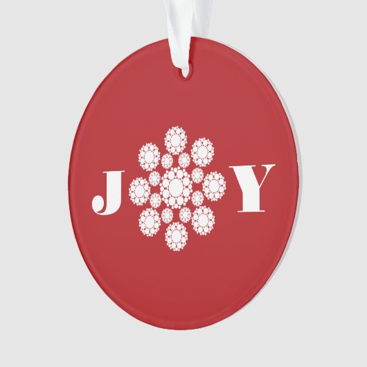 Joy Deco Flower Kerstmis Elegant Holiday Foto Ornament (voorkant)