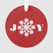 Joy Deco Flower Kerstmis Elegant Holiday Foto Ornament (voorkant)