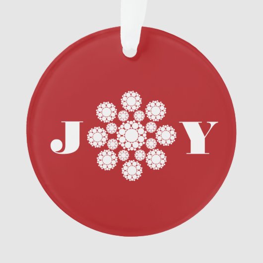 Joy Deco Flower Kerstmis Elegant Holiday Foto Ornament (voorkant)