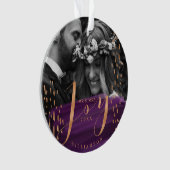 Joy | Deep Paarse Waterverf Was Passen getrouwd Fo Ornament (voorkant)