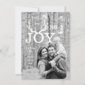 Joy Deer Antlers Holiday Kerstmis Alle kleuren ter Feestdagenkaart (Voorkant)