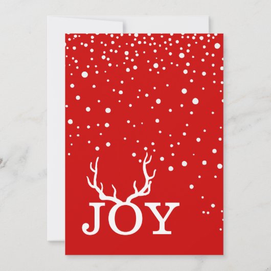 Joy Deer Antlers Holiday Kerstmis Alle kleuren ter Feestdagenkaart (Achterkant)