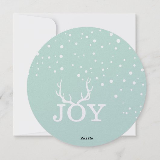 Joy Deer Antlers Holiday Kerstmis Feestdagenkaart (Achterkant)