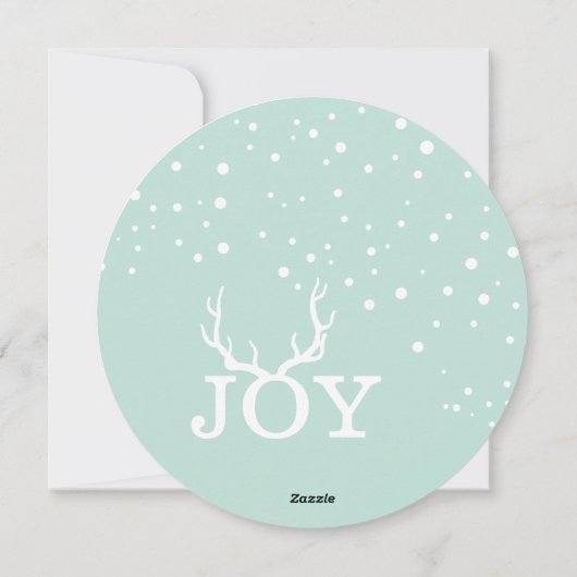 Joy Deer Antlers Holiday Kerstmis Feestdagenkaart (Achterkant)