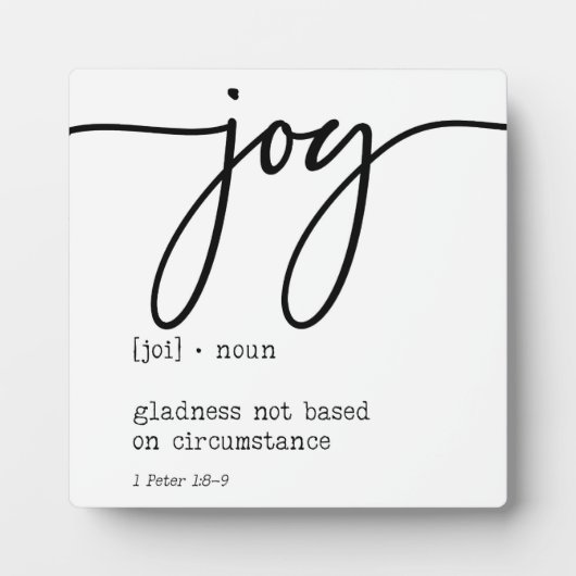 Joy Definition 1 Peter 1:8-9 Christelijk Sign Fotoplaat (Voorkant)