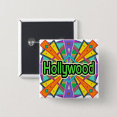 Joy Design "Hollywood"-Button Vierkante Button 5,1 Cm (Voorkant /achterkant)