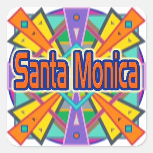Joy Design "Santa Monica"-Stickers Vierkante Sticker (Voorkant)