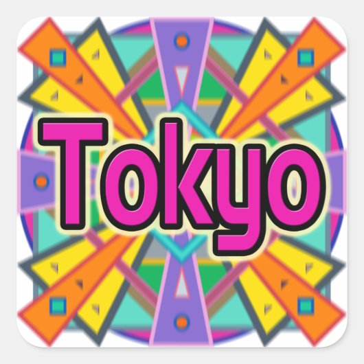 Joy Design "Tokyo"-Stickers Vierkante Sticker (Voorkant)