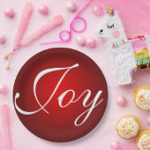 Joy Deze kerstrode witte feestkleuren Papieren Bordje (Feest)