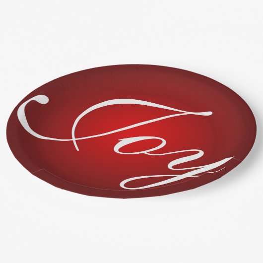 Joy Deze kerstrode witte feestkleuren Papieren Bordje (Gekanteld)