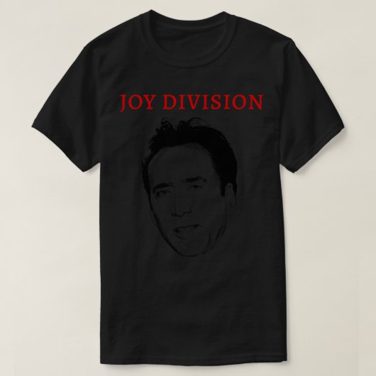 Joy Division Nic Cage Parodie Meme T-shirt (Design voorkant)