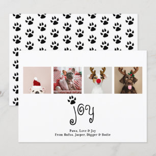 Joy Dog Kerstmis 4-fotokaart Kaart