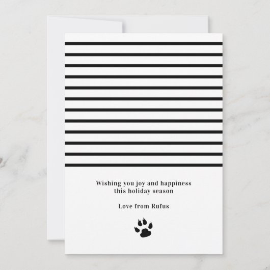 Joy Dog Paw-fotokaart voor kerstfoto's Kaart (Achterkant)