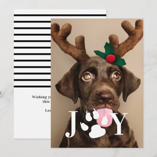 Joy Dog Paw-fotokaart voor kerstfoto's Kaart (Voorkant / Achterkant)