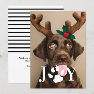Joy Dog Paw-fotokaart voor kerstfoto's Kaart