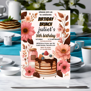 joy Donut pannenkoek volwassen roze Brunch 30e ver Kaart