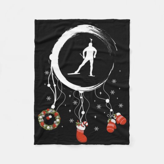 Joy Dreamcatcher Ski Vakantie Vrolijk Kerstboot Fleece Deken (Voorkant)
