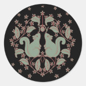 Joy Eekhoorns met Bloemen Animal Art Gift Label (Voorkant)